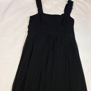 52Seven Black Chiffon Midi Dress